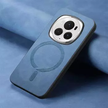 Для Huawei Honor Magic 6 Pro 5G Роскошный кожаный чехол для беспроводной зарядки Magsafe Магнитный чехол для Honor Magic6 Lite 6pro Противоударный бампер Honor Magic 6 коричневый