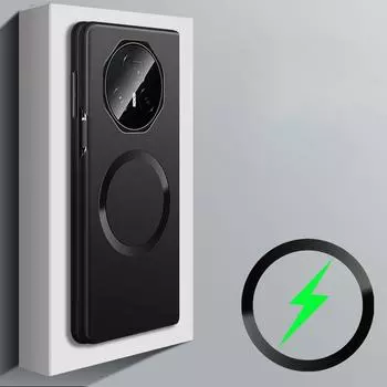 Для Huawei Honor Magic V3 VS3 металлическая краска магнитный для Magsafe безрамный жесткий ПК чехол для Honor Magic V3 V2 VS2 беспроводной зарядки защитный чехол honor magic VS3 чёрный