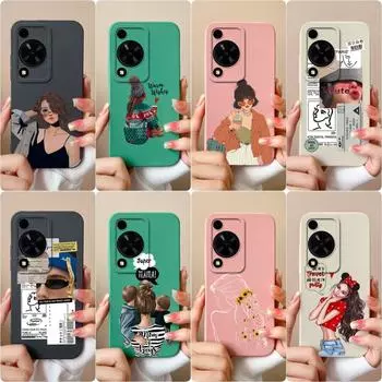 Для Huawei Honor X8B X6A Nova 12 Ultra 12i 11 SE Y72 Чехол для телефона Модный милый противоударный противоударный матовый жидкий силиконовый корпус для девочек и мальчиков с защитой от падения Huawei Nova Y72 4G