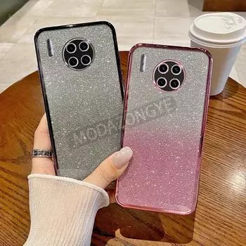 Для Huawei Mate 30 Pro Чехол Гальваническое Мягкое Блестящее TPU Сотовый Телефон Задняя Крышка Huawei Mate30 Pro Чехол Для Телефона Для Девочек Женщин Huawei Mate 30 Pro чёрный