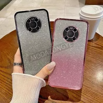 Для Huawei Mate 40 Чехол Гальваническое Мягкое Блестящее TPU Сотовый Телефон Задняя Крышка Huawei Mate40 Телефон Чехол Для Девочек Женщин Huawei Mate 40 чёрный