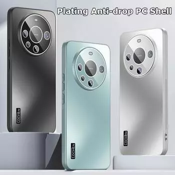 Для Huawei Mate 60 50 50E Pro Plus Dazzle Plating PC Shell Camera Full Cover с пленкой для объектива Super Anti Drop Silica gel Edge Anti-slip Case Protector Mate 60 чёрный