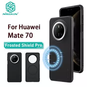Для Huawei Mate 70 чехол для телефона Nillkin Super Frosted Shield Pro Magnetic Hard PC+TPU Shell противоударный задний чехол Huawei Mate 70 чёрный