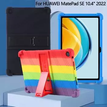 Для HUAWEI MatePad SE 10,4 дюйма; 2022 Противоударный чехол для планшета, чехол для matepad se AGS5-L09 W09 10,4 дюйма; Защитная оболочка силиконовой подставки MatePad SE 10.4 красный