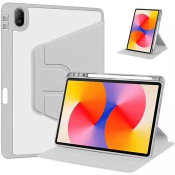 Для Huawei MatePad SE 11 Чехол 360 Вращающийся Флип Подставка Чехол-книжка Для Huawei MatePad SE 11 2024 Чехол с держателем для ручки Matepad SE 11 2024 серый