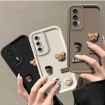 Для Huawei Nova7i P60 P50 P40 Pro 3D Медведь мультфильм силиконовый чехол для телефона Huawei Nova Y61 Y90 Y70 Plus противоударный чехол-накладка подарок P30 кофейный