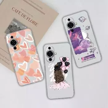 Для Huawei Nova 11 10 Pro SE Y70 Y90 7 8 9 Pro SE чехол космонавт девушка противоударный мягкий силиконовый прозрачный чехол защита камеры для бампера Huawei Huawei Nova 10 4G