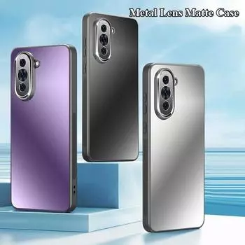 Для Huawei nova 12 12s 11 11i 8 7 10 Lite Pro SE Ultra Pro металлический протектор линз задняя крышка PC матовый матовый антиотпечатковый чехол Shell nova 9 серебряный