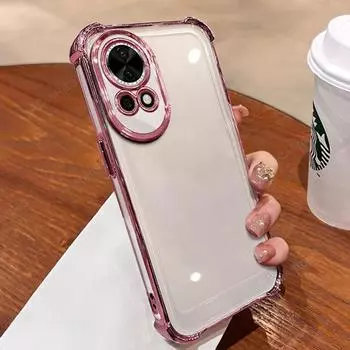 Для Huawei Nova 12 Pro 11 Ultra 10 9 Se Honor 50 70 90 100 200 Покрытие Силиконовый Мягкий Чехол Honor50 Четыре Угла Противоударный Чехол Nova 12 чёрный