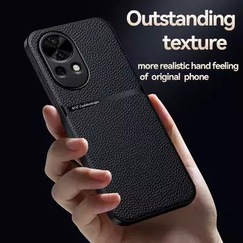 Для Huawei Nova 13 чехол автомобильный держатель магнитный кожаный чехол чехол Huawei Nova 13 Pro мягкая рамка задняя крышка для Huawei Nova 12 12 SE Huawei Nova 13 чёрный