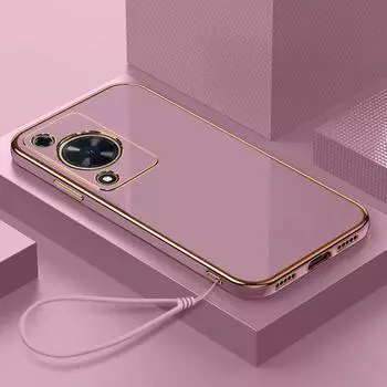 Для Huawei Nova Y72 Чехол Huawei Nova Y72 Чехол Huawei Nova Y72 Роскошный квадратный чехол для телефона Противоударная задняя крышка Huawei nova Y72&Case & Strap