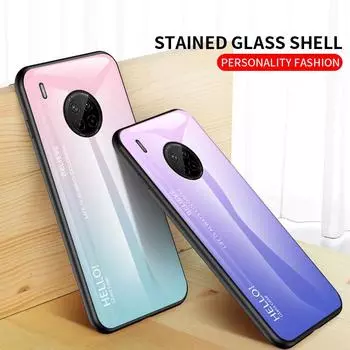 Для Huawei P20 40 Lite E Nova 3e Y7P Y9A Y5 Y9 2018 Psmart Z 2020 Y7 Y9Prime 2019 Чехол Градиент Аврора Закаленное стекло Мягкая рамка Задняя крышка Чехол для телефона For Huawei P20 Lite белый