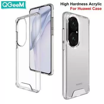 Для Huawei P20 P30 P40 P50 Pro Lite Mate 40 pro Y9 Prime Space прозрачный чехол-бампер высокой твердости акриловый прозрачный чехол для телефона For Huawei P30 прозрачный