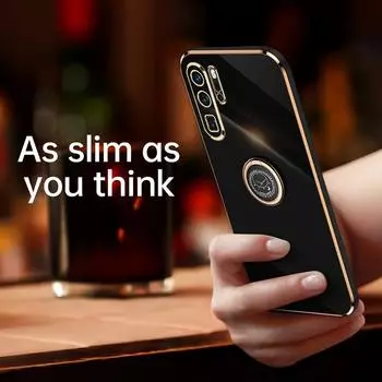 Для Huawei P30 Pro Чехол Huawei P30Pro Чехол для телефона VOG-L29 VOG-L09 VOG-L04 Задняя крышка Роскошный квадратный чехол-подставка с кольцом-держателем Huawei P30 Pro