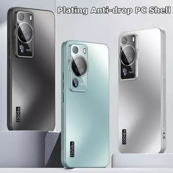 Для Huawei P60 Pro Dazzle Plating PC Shell Full Cover с пленкой для объектива Super Anti Drop Silica gel Edge Anti-slip Case Protector P60 чёрный