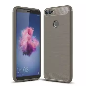 Для Huawei P smart / Enjoy 7S Матовый Текстурный Углеродное Волокно Противоударный Защитный Чехол TPU чёрный