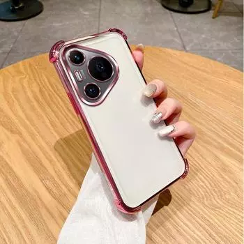 Для Huawei Pura 70 Чехол Huawei Pura 70 Pro Чехол P70 Pro + Ultra Чехол для телефона Бампер Противоударный Защитный Чехол Прозрачная гальваническая пластина Huawei Pura 70 Ultra
