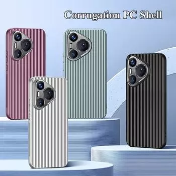 Для Huawei Pura 70 Pro Plus металлическая защита объектива «все включено» с прямыми краями, гофрированная, нескользящая противоударная задняя крышка для ПК Pura 70 чёрный