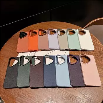 Для Huawei Pura 70 Pro Plus сверхпрочный металлический большой объектив с оправой из личи и зернистостью, защитный чехол для ПК с защитой от отпечатков пальцев, задняя крышка-оболочка Pura 70 оранжевый