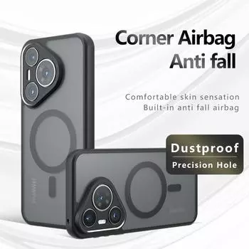 Для Huawei Pura 70 Pro Plus ультраматовый противоотпечаток пальца противоударный магнитный чехол из ТПУ с защитой от падения, не желтеющая задняя крышка, корпус Pura 70 прозрачный черный