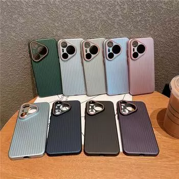 Для Huawei Pura 70 Pro Plus Ultra рифленое зернистое покрытие металлическая краска анти отпечатки пальцев ПК ударопрочный противоскользящий чехол-накладка Pura 70 чёрный