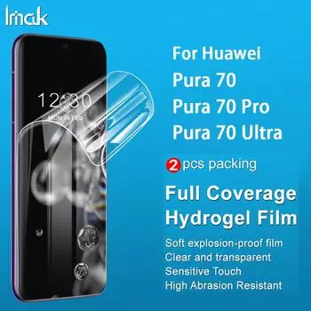 Для Huawei Pura 70 Pro Pro+ Plus Ultra Glass 2PCS IMAK Hydrogel Film III Full Cover Screen Protector Huawei Pura 70