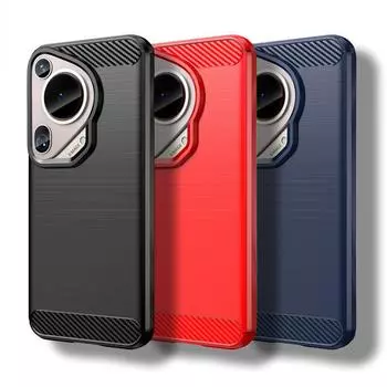 Для Huawei Pura 70 Ultra Чехол для Huawei Pura 70 Pro Plus Чехол из углеродного волокна Противоударный силиконовый бампер для Pura 70 Ultra For Pura 70 Ultra чёрный