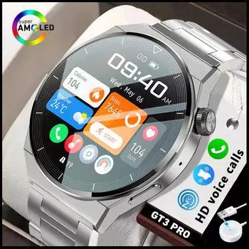Для Huawei Xiaomi Nfc Bluetooth Call Smart Watch Men Gt3 Pro Amoled 390*390 Hd Экран Ip68 Водонепроницаемые Спортивные Smartwatch