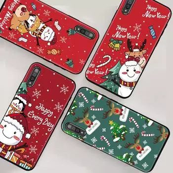 Для Huawei Y5 Y6 Y7 OPPO IPhone Samsung Galaxy A11 A21 A20 A30 A50 Xiaomi Redmi 9A Мягкий силиконовый чехол для телефона Рождественской серии с узором OPPO AX7