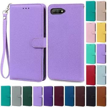 Для Huawei Y6 2018 чехол кожаный кошелек флип чехол для Huawei Y6 Prime 2018 чехол для Huawei Y6 2018 силиконовый чехол Fundas Coque Y6 2018 No Finger кофейный