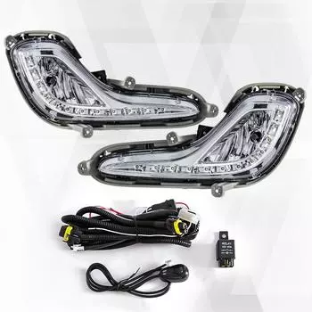 Для Hyundai Accent 2012 2013 2014 2015 2016 2017 DRL светодиодные дневные ходовые огни противотуманные фары автомобильные фары водонепроницаемые дневные огни