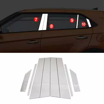 Для Hyundai Creta IX25 2016-2018 декоративные аксессуары хромированная накладка на стойку окна накладка на центральную стойку из нержавеющей стали серебряный
