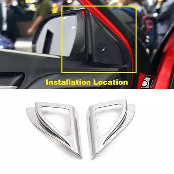 Для Hyundai Creta IX25 2016-2018 передняя стойка аудио динамик крышка рамка отделка автомобиля украшения аксессуары ABS наклейка серебряный