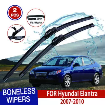 Для Hyundai Elantra 2007-2010 автомобильный стеклоочиститель U-образный мягкий резиновый бескаркасный без кронштейна автомобильные дворники 24 +18