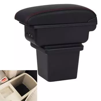 Для Hyundai Elantra Touring I30 FD i30cw 2007-2011 Автомобильный подлокотник, коробка для хранения на центральной консоли, аксессуары для хранения деталей интерьера, зарядка через USB чёрный