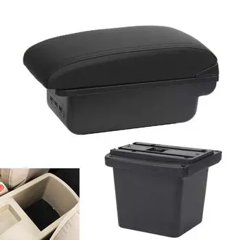 Для Hyundai Elantra Touring I30 FD I30cw 2007-2011 Автомобильный подлокотник, коробка для хранения на центральной консоли, аксессуары для хранения деталей интерьера, зарядка через USB чёрный
