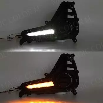 Для Hyundai Grand I10 2017 2018 2019 DRL дневные ходовые огни светодиодные противотуманные фары поворотник желтый белый водонепроницаемый