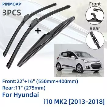 Для Hyundai i10 MK2 2013-2018 передние и задние щетки стеклоочистителя резак аксессуары J Hook 2013 2014 2015 2016 2017 2018