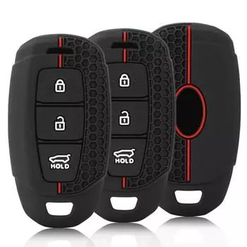 Для Hyundai i30 Ix35 KONA Encino Solaris Azera Grandeur IG Accent Santa Fe Palisade силиконовый чехол для автомобильного ключа Shell Fob Cover чёрный