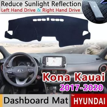 для Hyundai Kona 2017 2018 2019 2020 противоскользящий коврик на приборную панель накладка солнцезащитный козырек коврик на приборную панель коврик для экстерьера автомобиля накидка аксессуары Right Hand Drive синий