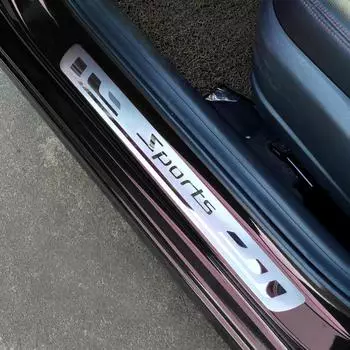 Для Hyundai Kona автомобильные аксессуары дверной порог педаль накладка протектор стальная отделка Стайлинг авто наклейка 2018 4.5 silver