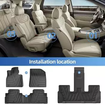 для Hyundai Palisade 7Seats 2020-2025 TPE 3D автомобильные коврики в багажник накладка на багажник всепогодный водонепроницаемый