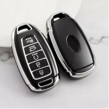 Для Hyundai Palisade Limited 2020 Palisade SEL 2023 Elantra Sel Elantra Santa Fe Veloster 5 кнопок ТПУ чехол для ключей от машины 5 button black