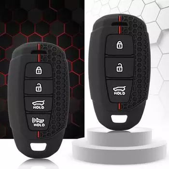 Для Hyundai Palisade Limited 2020 Palisade SEL 2023 Elantra Sel Elantra Santa Fe Veloster силиконовый чехол для автомобильного ключа чёрный