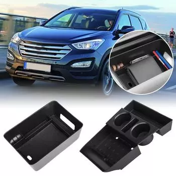 Для Hyundai Santa Fe 2024 года выпуска вставной органайзер для перчаток, подлокотник, консольный ящик, центральный нижний ящик с подстаканником, лоток для хранения Y1I1
