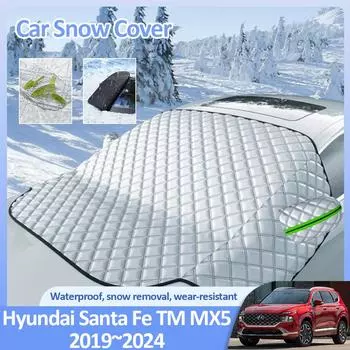 Для Hyundai Santa Fe TM MX5 Hybrid 2019~2024 автомобильный зимний чехол от снега лобовые стекла антиобледенительная защита от льда внешние автомобильные аксессуары
