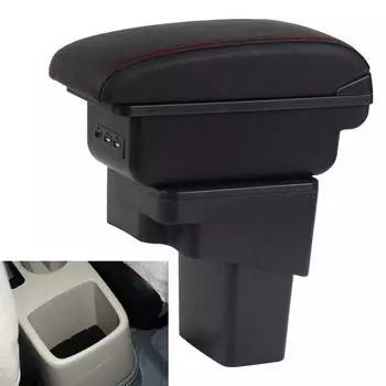 Для Hyundai Solaris автомобильный подлокотник 2013-2016 часть модернизации центральной консоли аксессуары для хранения деталей интерьера зарядка через USB чёрный