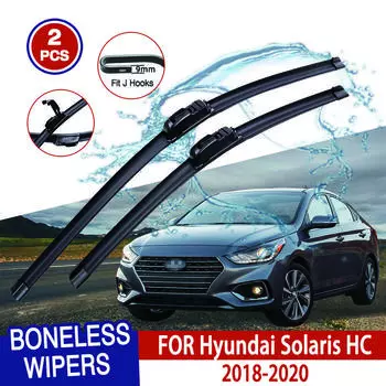 Для Hyundai Solaris HC 2018-2020 автомобильный стеклоочиститель U-образный мягкий резиновый бескаркасный без кронштейна автомобильные дворники 24 +16
