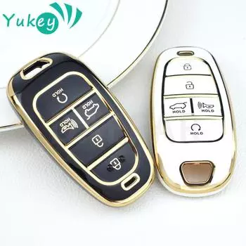 Для Hyundai Solaris Sonata Hybrid NEXO NX4 New Grand Santa Fe Tucson 2020 2021 5 кнопок чехол для автомобильного ключа аксессуары