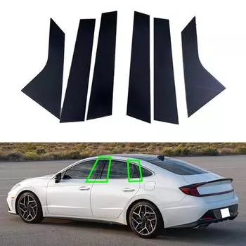 Для Hyundai Sonata 2020-2023 автомобильные стойки дверной обшивки декоративная защита глянцевый черный автомобильные внешние аксессуары